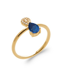 Bague femme - Plaqué or - Oxydes de zirconium
