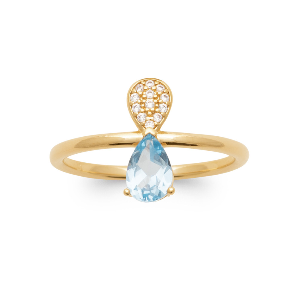 Bague femme - Plaqué or - Oxydes de zirconium