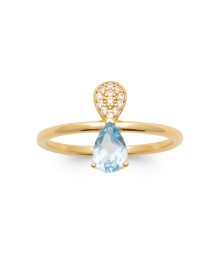 Bague femme - Plaqué or - Oxydes de zirconium