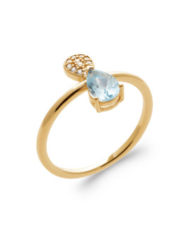 Bague femme - Plaqué or - Oxydes de zirconium