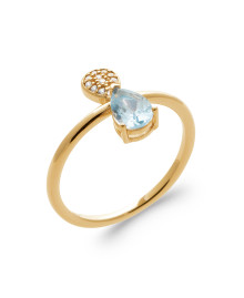 Bague femme - Plaqué or - Oxydes de zirconium