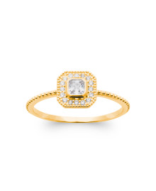 Bague femme - Plaqué or - Oxydes de zirconium