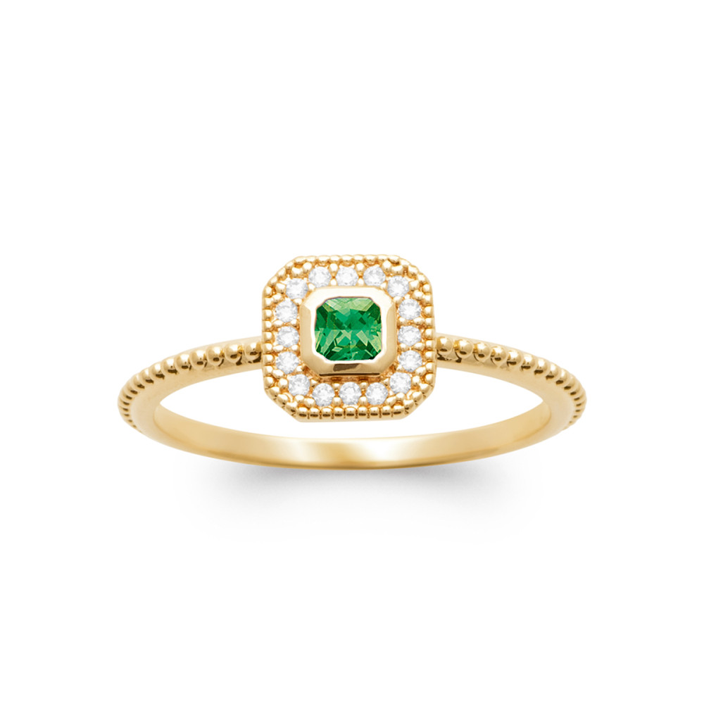 Bague femme - Plaqué or - Oxydes de zirconium Bague femme - Plaqué or - Oxydes de zirconium