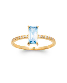 Bague femme - Plaqué or - Oxydes de zirconium