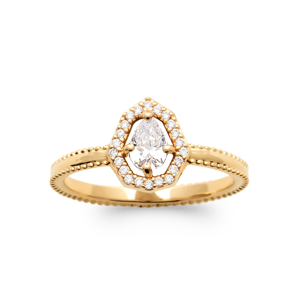 Bague femme - Plaqué or - Oxydes de zirconium Bague femme - Plaqué or - Oxydes de zirconium