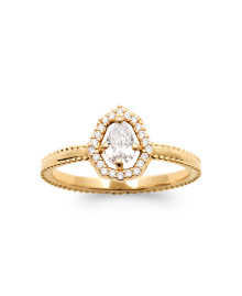 Bague femme - Plaqué or - Oxydes de zirconium
