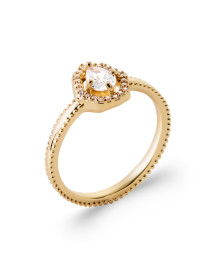Bague femme - Plaqué or - Oxydes de zirconium