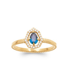 Bague femme - Plaqué or - Oxydes de zirconium