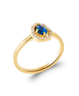 Bague femme - Plaqué or - Oxydes de zirconium Bague femme - Plaqué or - Oxydes de zirconium