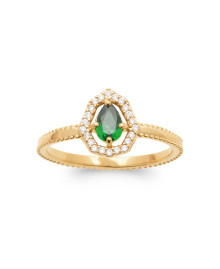 Bague femme - Plaqué or - Oxydes de zirconium