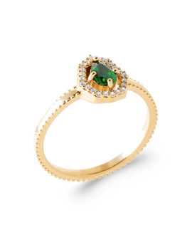 Bague femme - Plaqué or - Oxydes de zirconium Bague femme - Plaqué or - Oxydes de zirconium