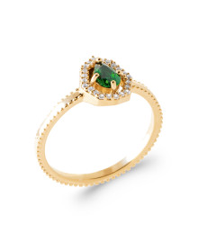 Bague femme - Plaqué or - Oxydes de zirconium