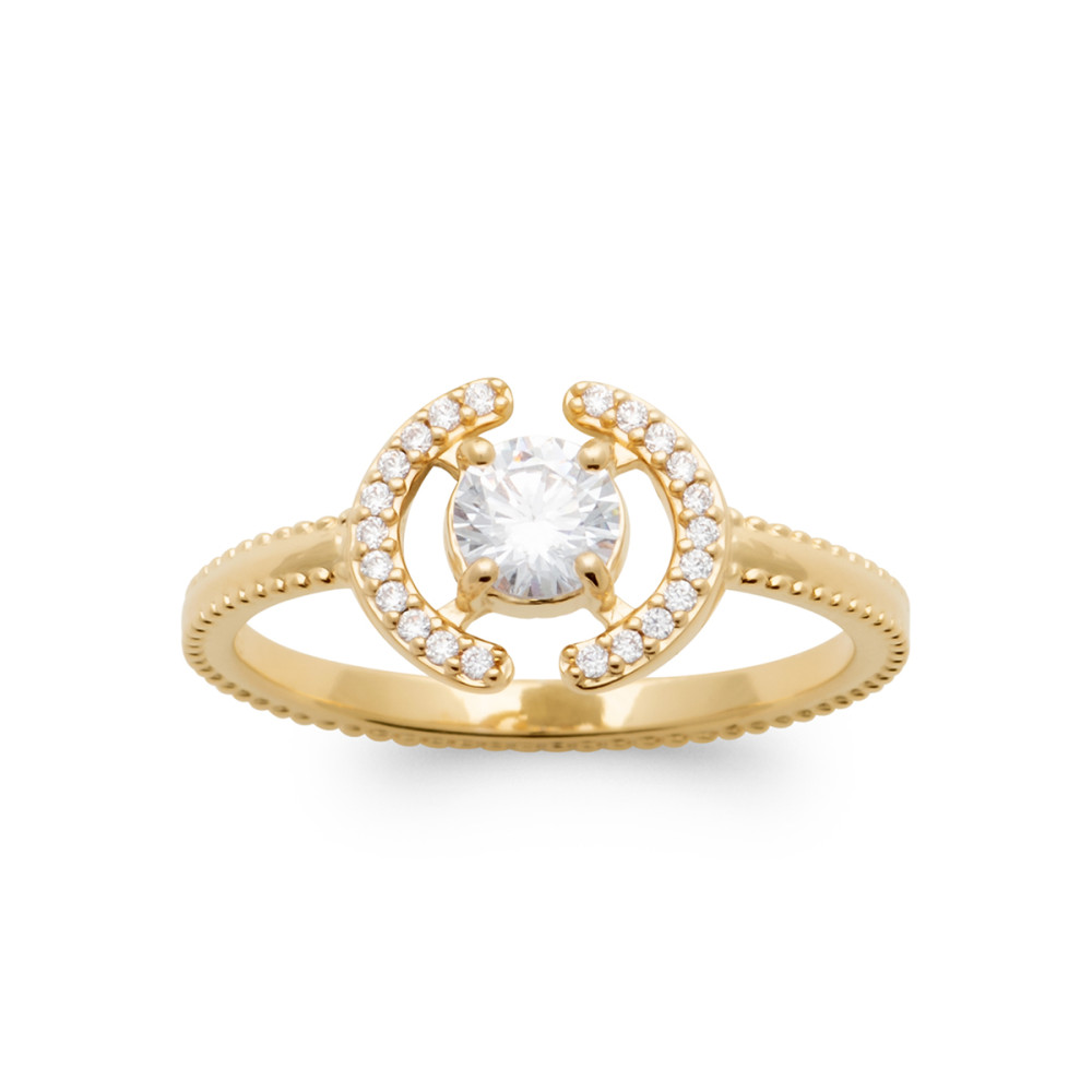 Bague femme - Plaqué or - Oxydes de zirconium Bague femme - Plaqué or - Oxydes de zirconium