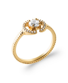 Bague femme - Plaqué or - Oxydes de zirconium