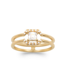 Bague femme - Plaqué or - Oxydes de zirconium