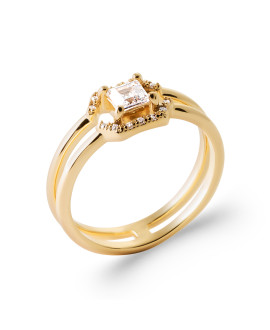 Bague femme - Plaqué or - Oxydes de zirconium Bague femme - Plaqué or - Oxydes de zirconium