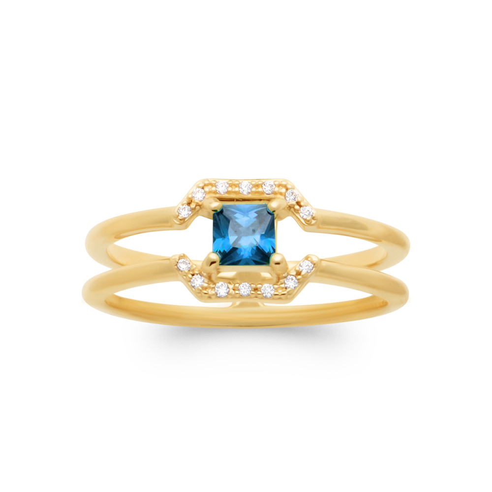 Bague femme - Plaqué or - Oxydes de zirconium Bague femme - Plaqué or - Oxydes de zirconium