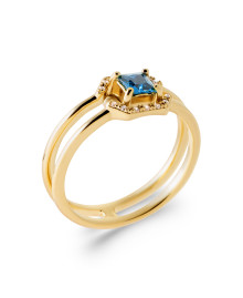 Bague femme - Plaqué or - Oxydes de zirconium