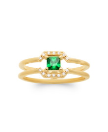 Bague femme - Plaqué or - Oxydes de zirconium