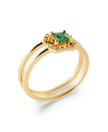 Bague femme - Plaqué or - Oxydes de zirconium