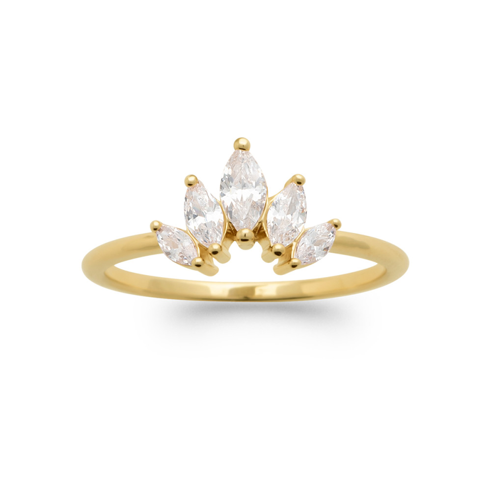 Bague femme - Plaqué or - Oxydes de zirconium Bague femme - Plaqué or - Oxydes de zirconium