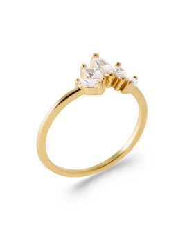 Bague femme - Plaqué or - Oxydes de zirconium Bague femme - Plaqué or - Oxydes de zirconium