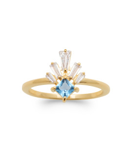 Bague femme - Plaqué or - Oxydes de zirconium