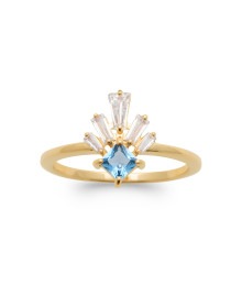Bague femme - Plaqué or - Oxydes de zirconium