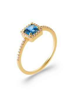 Bague femme - Plaqué or - Oxydes de zirconium Bague femme - Plaqué or - Oxydes de zirconium