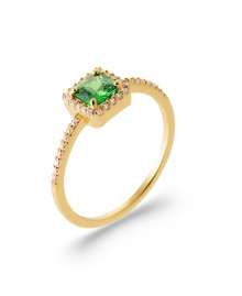 Bague femme - Plaqué or - Oxydes de zirconium