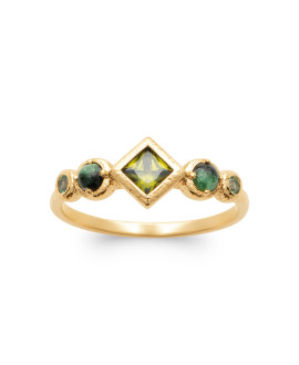Bague femme - Plaqué or - Oxydes de zirconium
