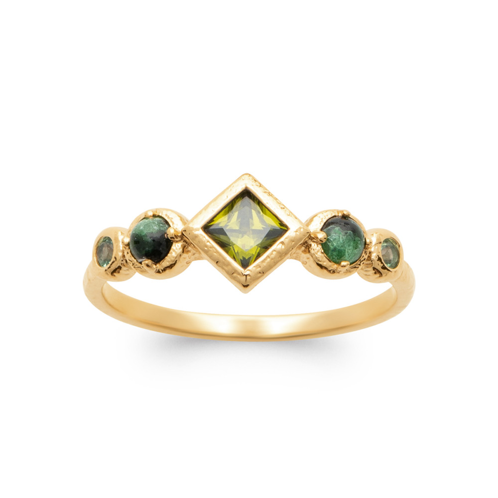 Bague femme - Plaqué or - Oxydes de zirconium Bague femme - Plaqué or - Oxydes de zirconium