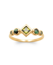 Bague femme - Plaqué or - Oxydes de zirconium