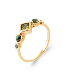 Bague femme - Plaqué or - Oxydes de zirconium