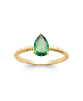 Bague femme - Plaqué or - Oxydes de zirconium