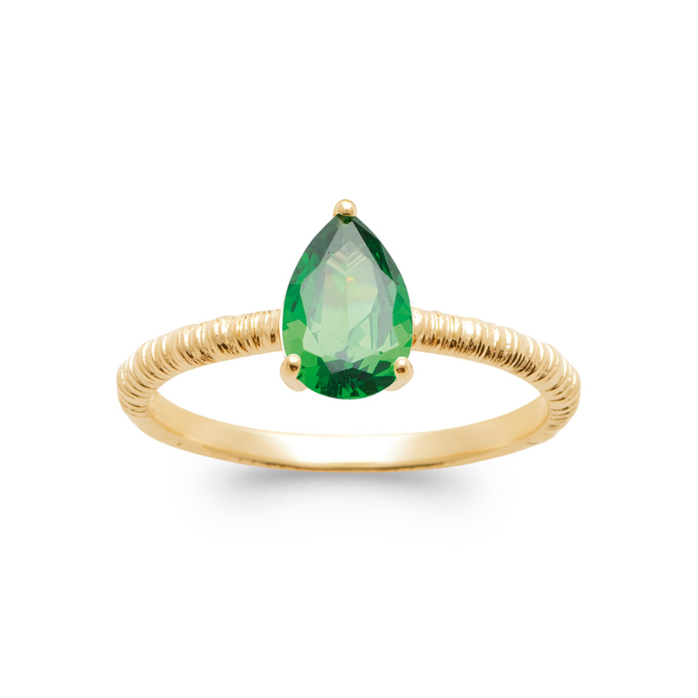 Bague femme - Plaqué or - Oxydes de zirconium Bague femme - Plaqué or - Oxydes de zirconium