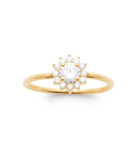 Bague femme - Plaqué or - Oxydes de zirconium