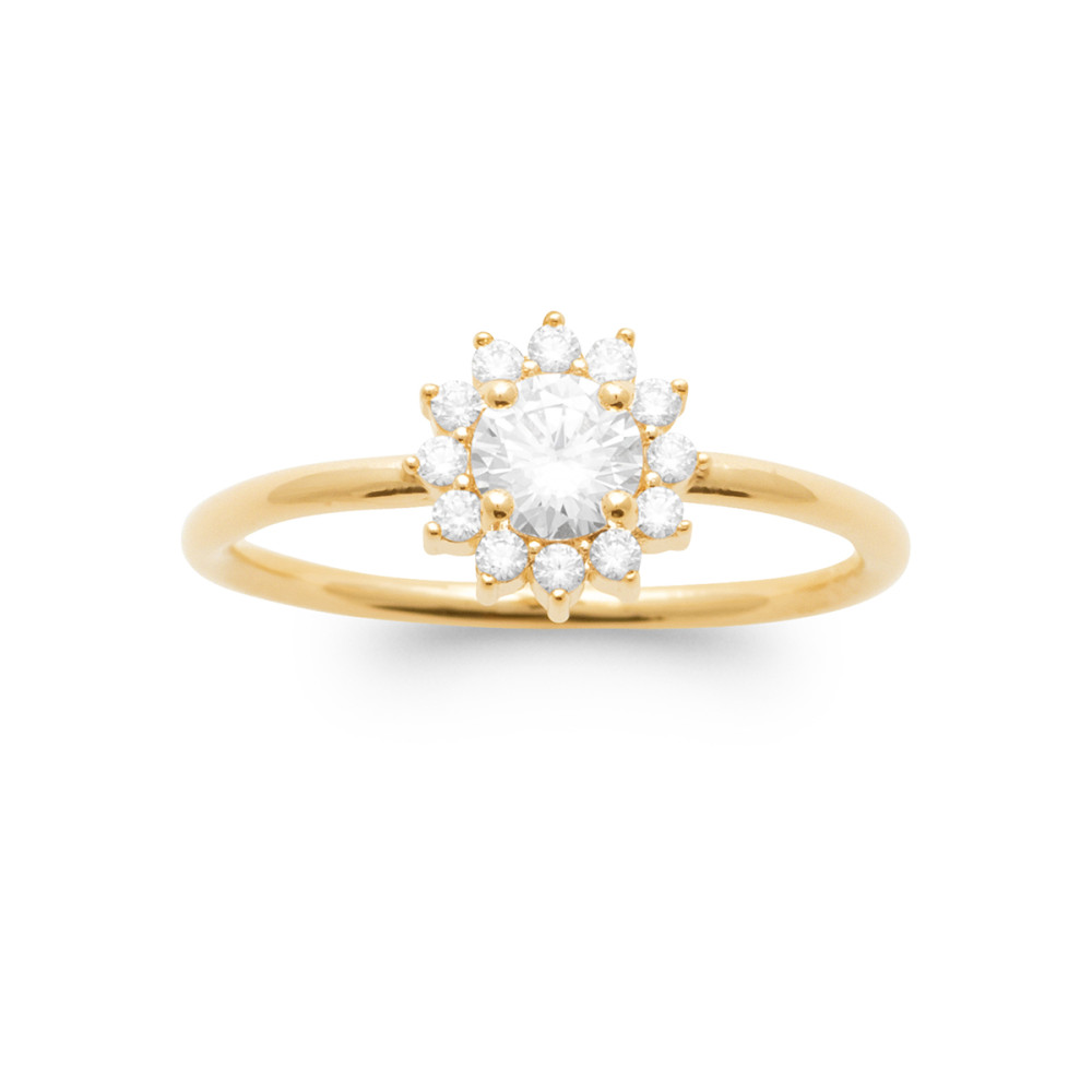 Bague femme - Plaqué or - Oxydes de zirconium Bague femme - Plaqué or - Oxydes de zirconium
