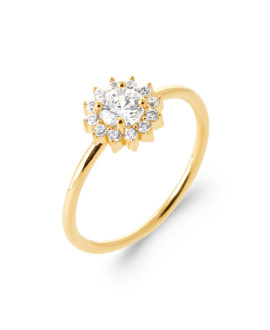 Bague femme - Plaqué or - Oxydes de zirconium Bague femme - Plaqué or - Oxydes de zirconium