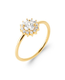 Bague femme - Plaqué or - Oxydes de zirconium