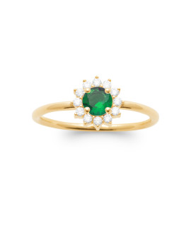 Bague femme - Plaqué or - Oxydes de zirconium