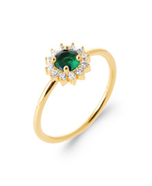 Bague femme - Plaqué or - Oxydes de zirconium
