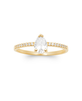 Bague femme - Plaqué or - Oxydes de zirconium