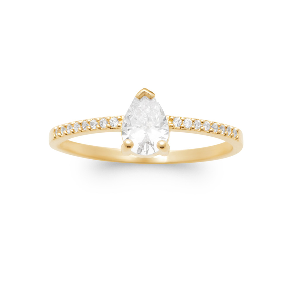Bague femme - Plaqué or - Oxydes de zirconium Bague femme - Plaqué or - Oxydes de zirconium