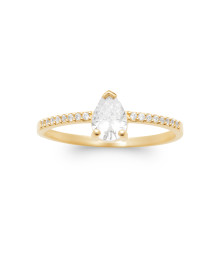 Bague femme - Plaqué or - Oxydes de zirconium