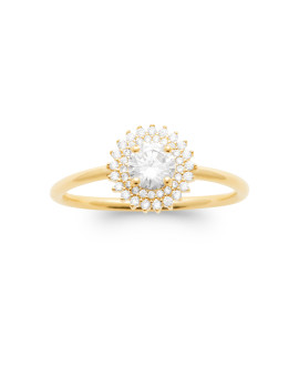 Bague femme - Plaqué or - Oxydes de zirconium