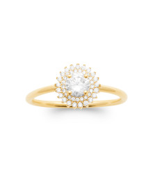 Bague femme - Plaqué or - Oxydes de zirconium