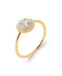 Bague femme - Plaqué or - Oxydes de zirconium