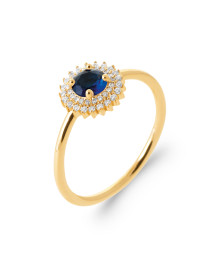 Bague femme - Plaqué or - Oxydes de zirconium