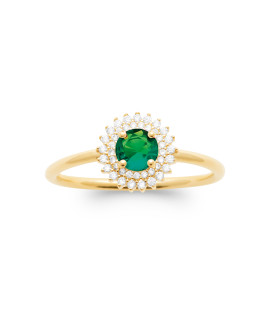 Bague femme - Plaqué or - Oxydes de zirconium